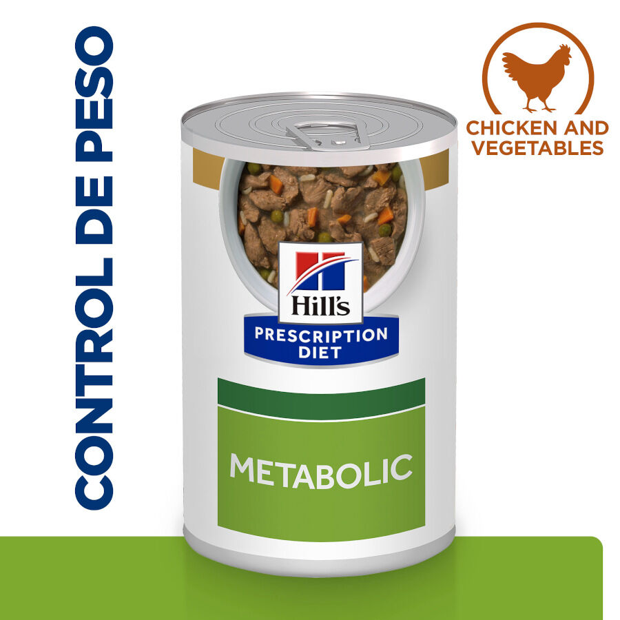 354 g Hill's Prescription Diet Metabolic Estofado de Pollo y Vegetales lata para perros, , large Imagen numero 1